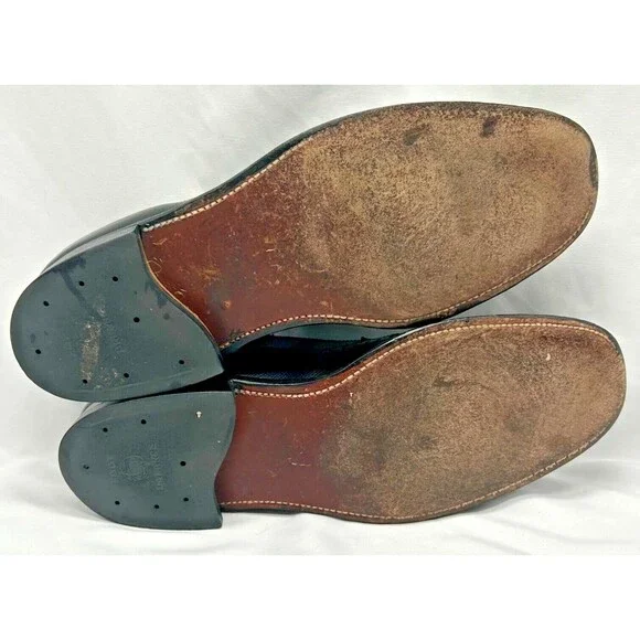 VINTAGE Alden 637 Wingtip Oxford Black Leather Dress Shoes- Truflare Sz 10.5 A/C - Picture 6 of 13